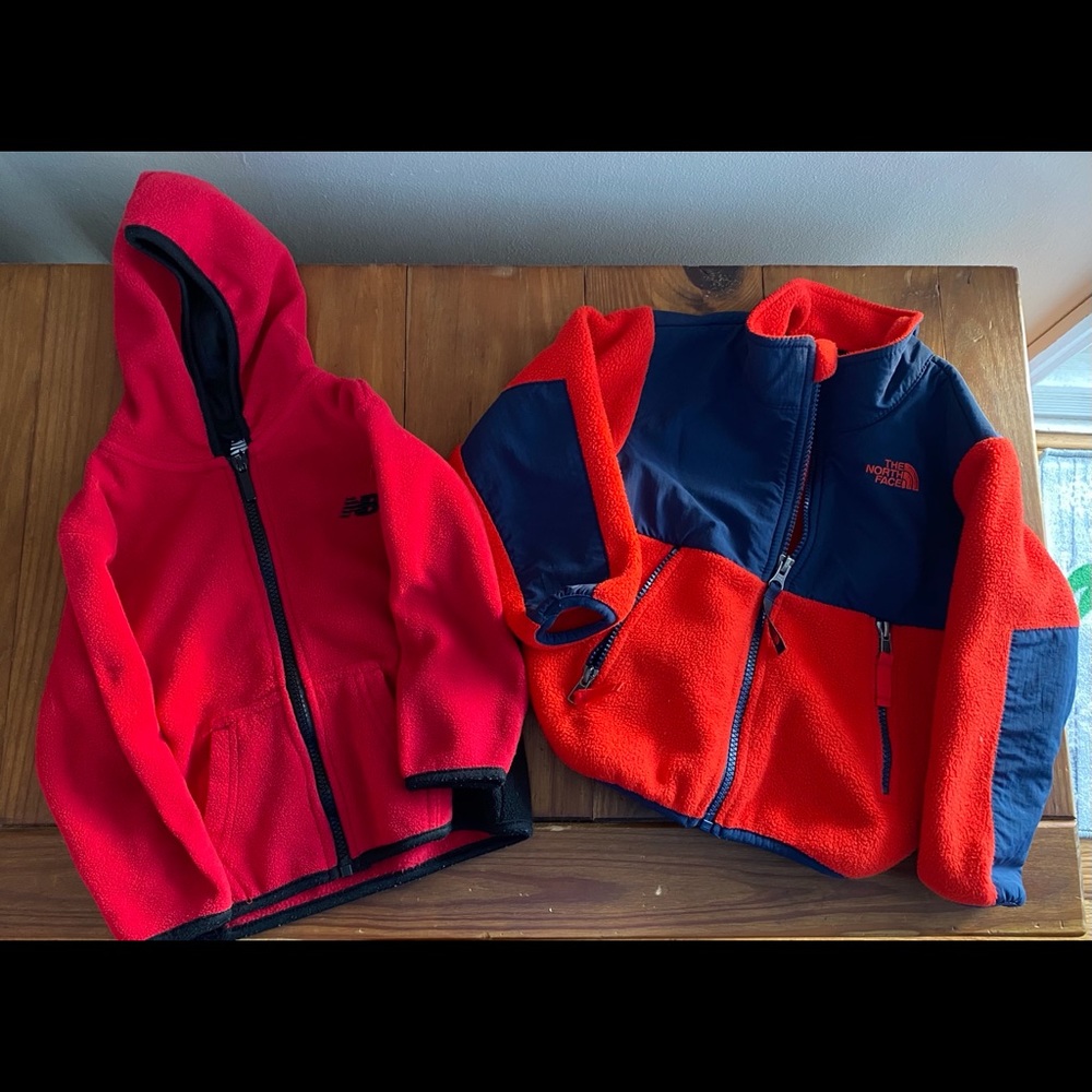 The North Face and New Balance fleece jackets